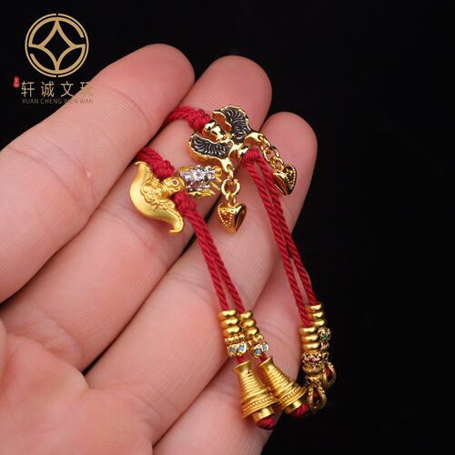 5.5MM金刚杵原创古法沙金弟子珠隔珠手串diy文玩配饰配件108配珠