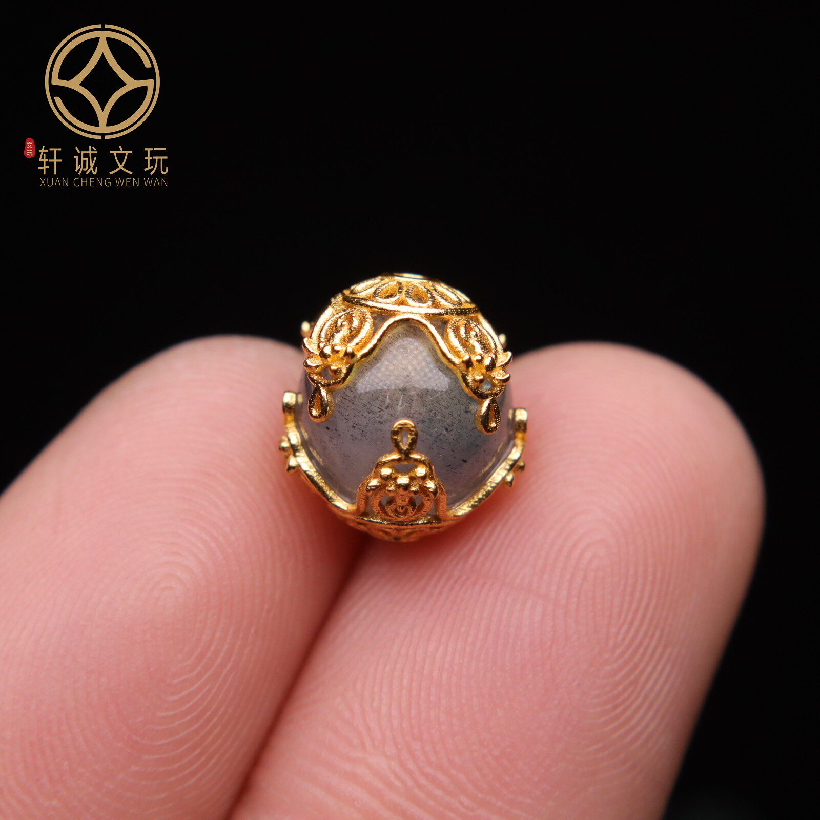 银镀金配件天然月光石无相佛桶珠隔珠散珠珠子DIY文玩配饰配件