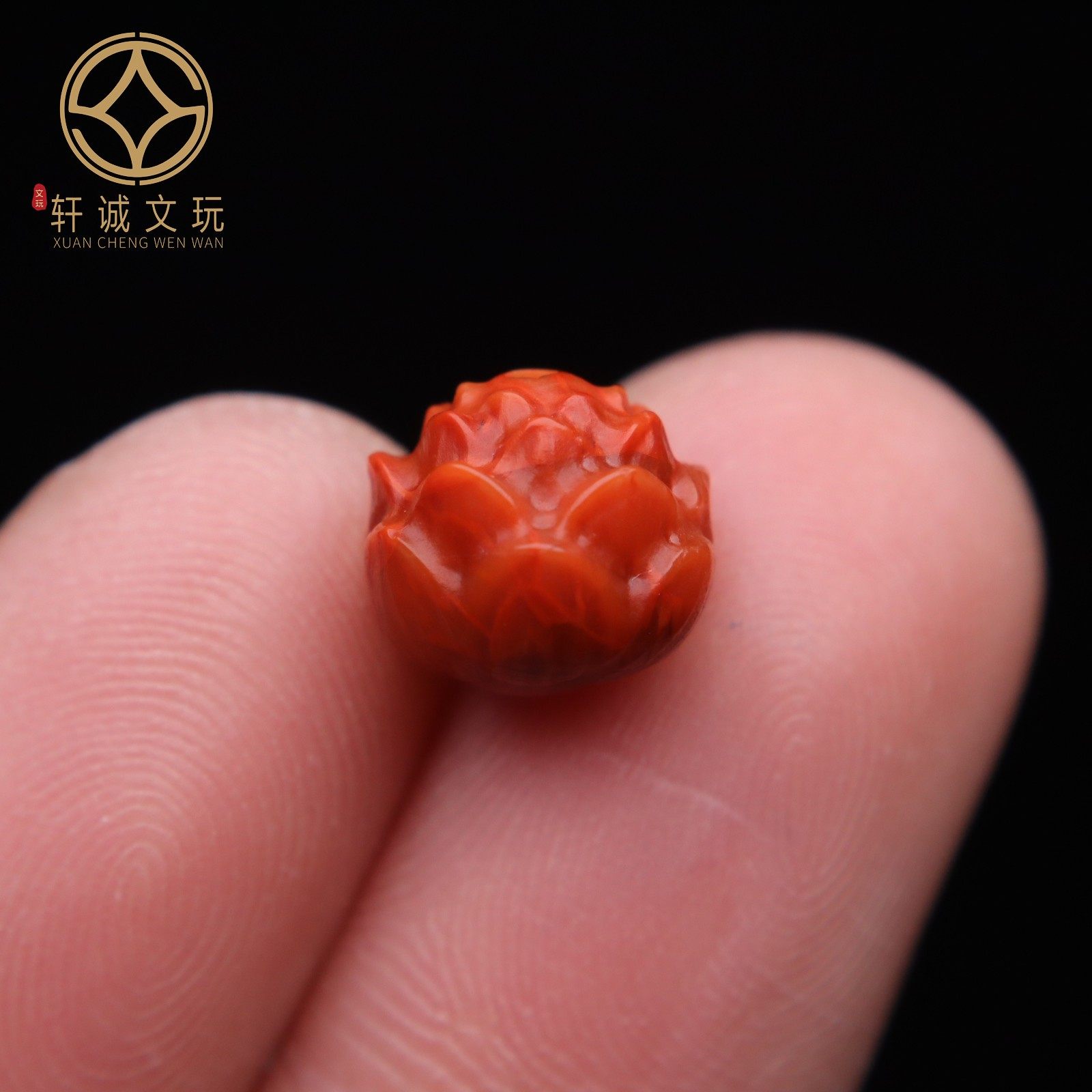 保真凉山满肉满色无优化南红玛瑙莲花背云桶珠桶珠散珠DIY配饰件