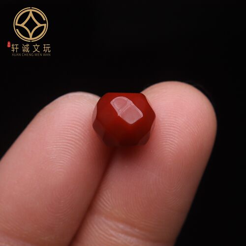 保真凉山满肉满色南红玛瑙切面刻面桶珠鼓珠桶珠珠DIY配饰配件