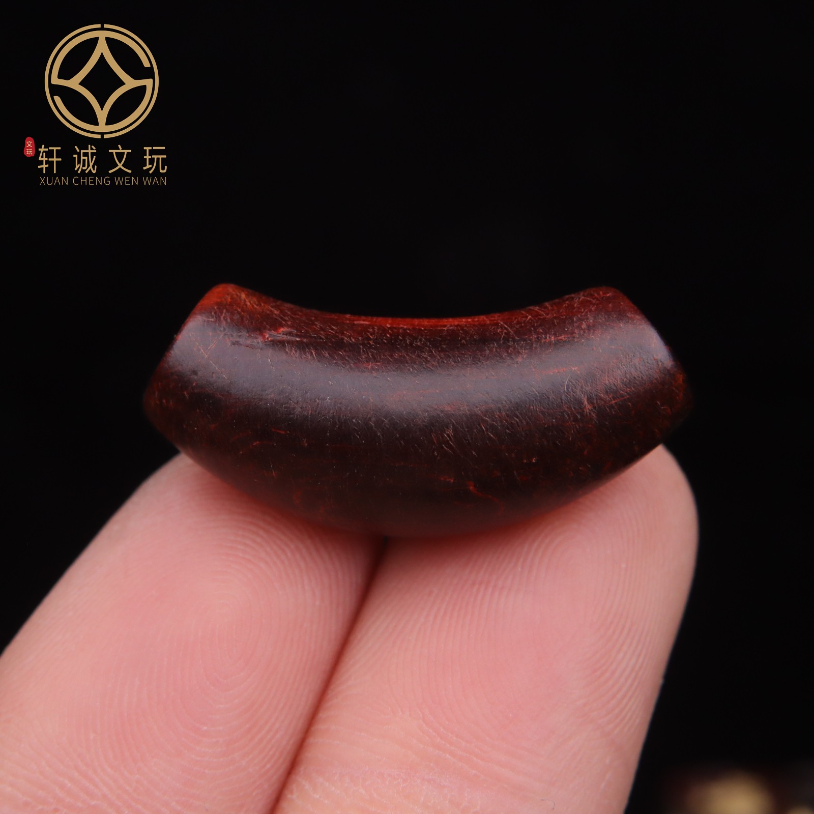 天然紫檀沉香三角桶珠弯管佛头散珠DIY文玩配饰108散珠diy配件珠