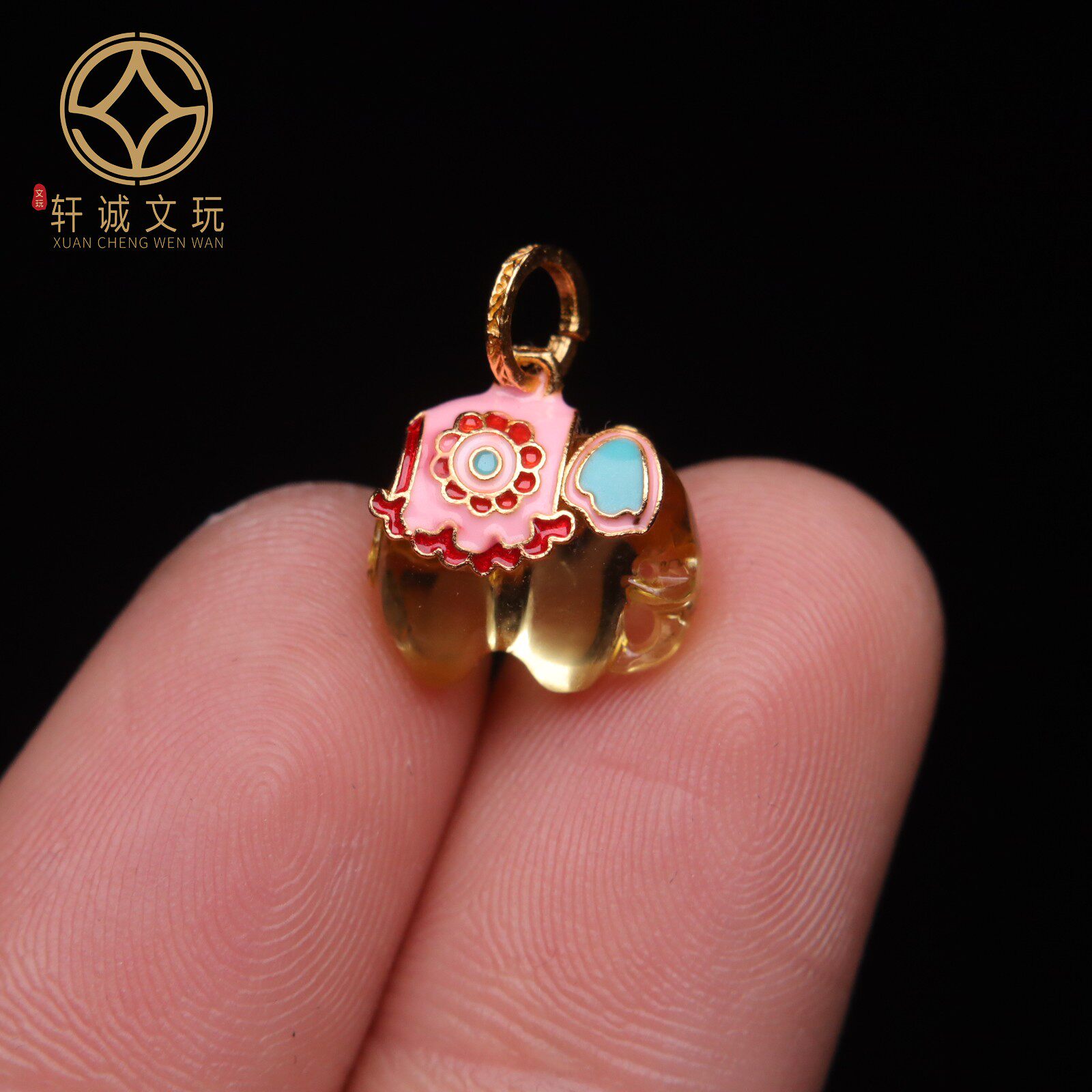 原创银镀金镶嵌天然琥珀血珀蜜蜡金刚杵圆珠散珠手串diy文玩配件