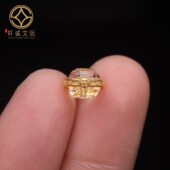 古法金银镀金配件天然水晶镶嵌平安喜乐方糖散珠DIY文玩配饰配件