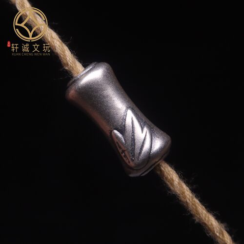 原创999足银招财竹节老型桶珠隔珠diy银饰纯文玩配饰配件配珠