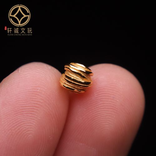 原创足银925银镀金光面方糖桶珠顶腰珠隔珠手串串珠diy文玩配饰