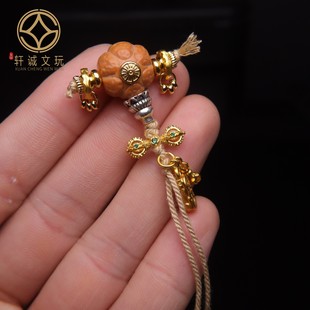 天然橄榄古法金三通套装组合佛头星月金刚菩提108长串配饰配件