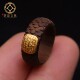 古法金配件天然沉香木镶嵌心经真言跑环戒圈隔片散珠DIY文玩配饰