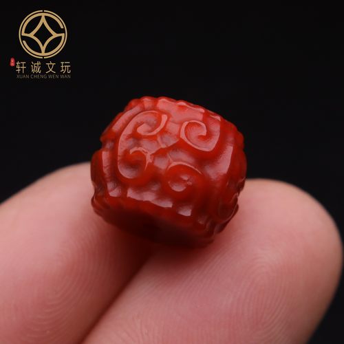 保真凉山满肉满色南红玛瑙回纹鼓珠桶珠算盘珠散珠DIY配饰新品