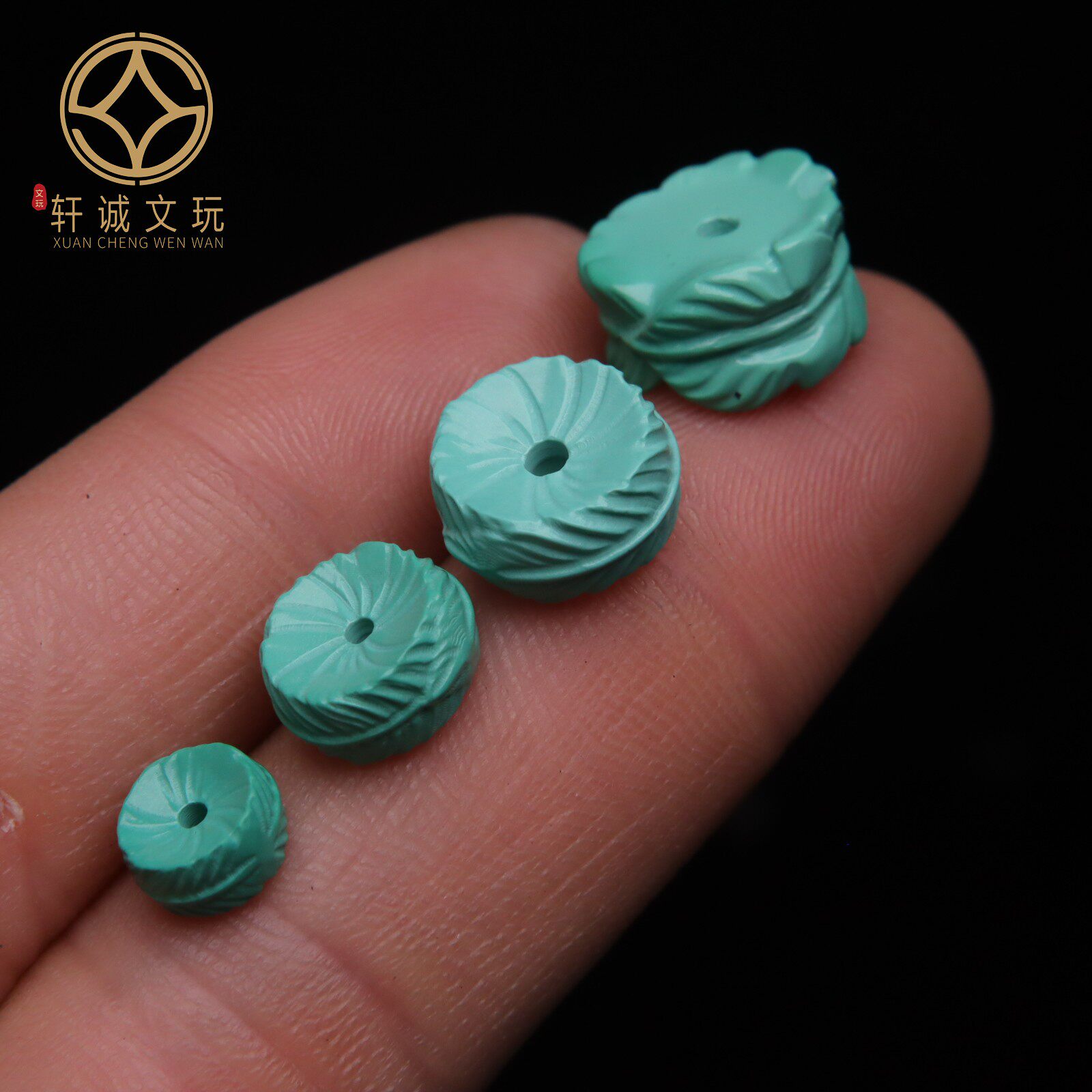 优化高瓷绿松石菱镁矿羽毛扣平安扣蒙松手串手持菩提108diy配饰