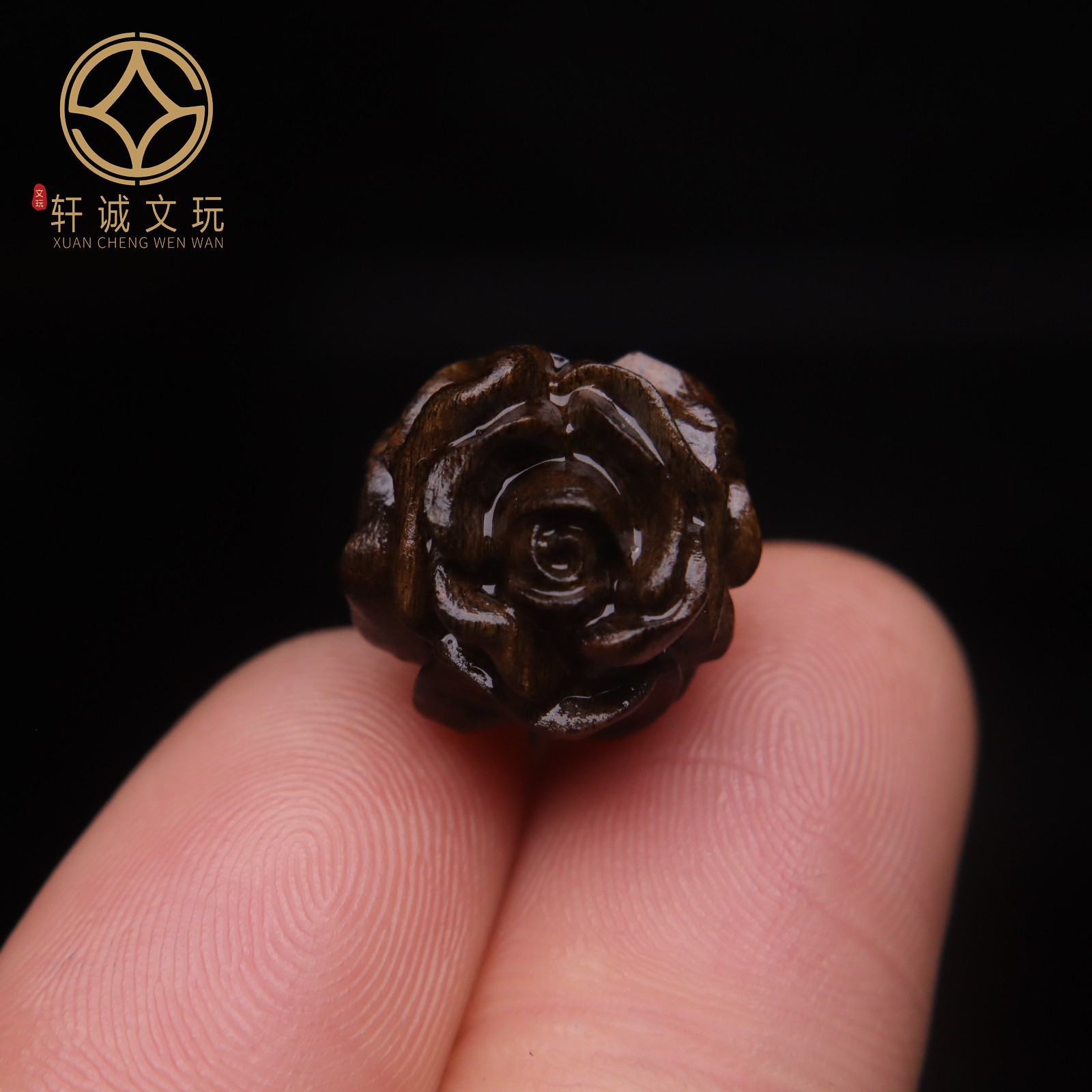 原创天然沉香木莲花手串散珠DIY文玩配饰配件配珠手串手链饰品
