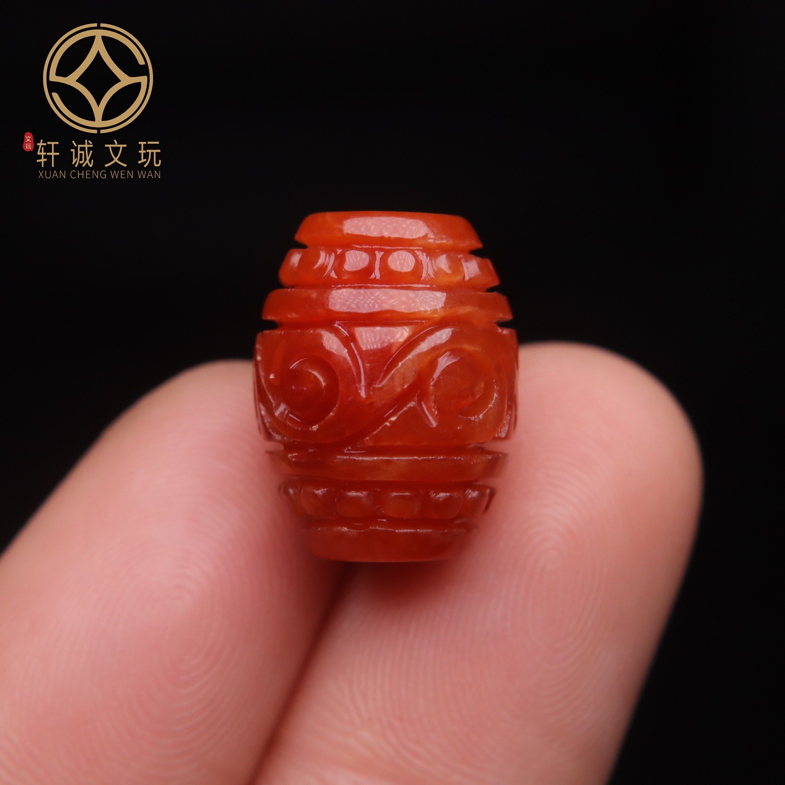 保真满肉满色红翡回纹鼓珠桶珠算盘珠散珠DIY新品配饰配珠配件