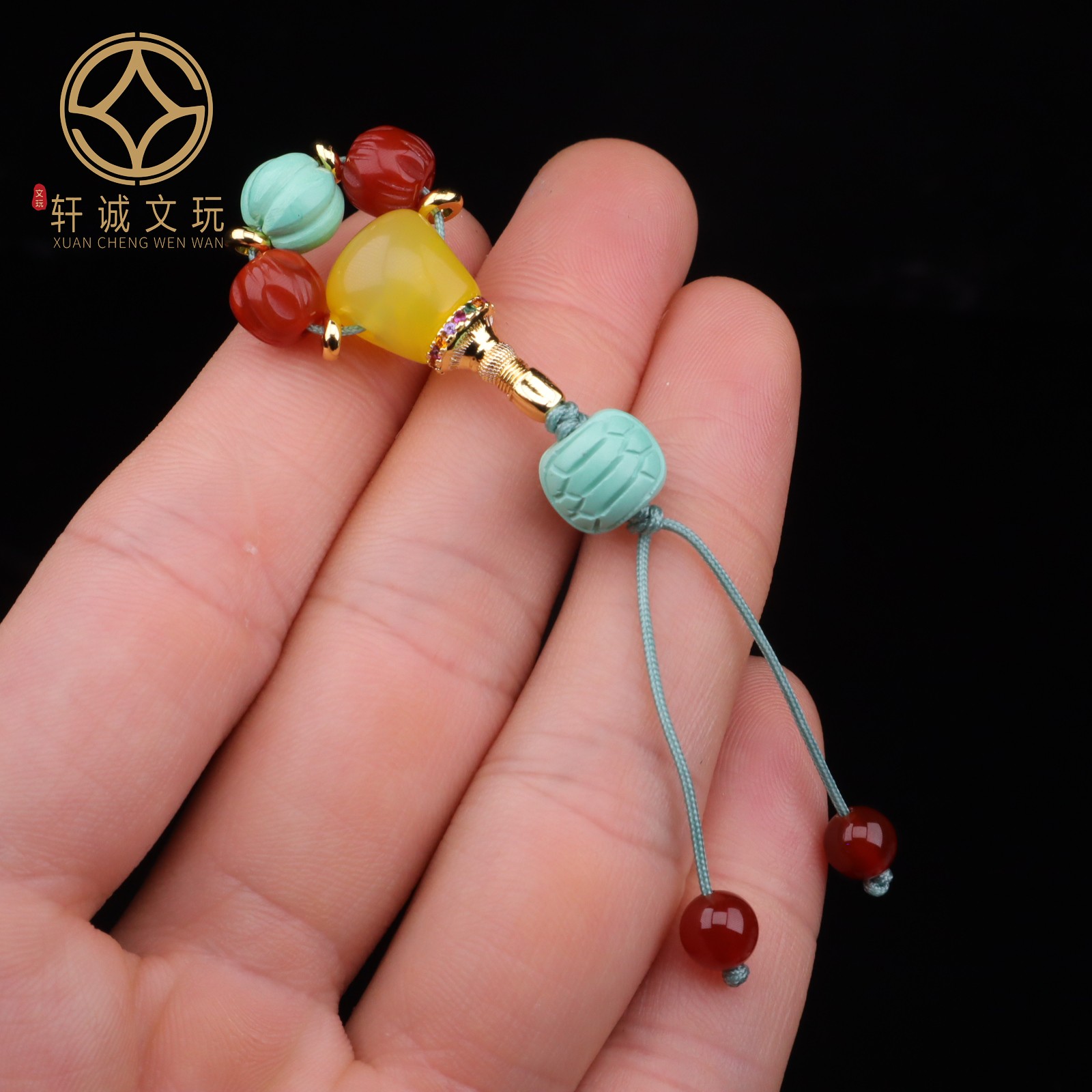 天然黄玛瑙瓜珠金色古法金三通套装组合佛头菩提108长串配饰配件