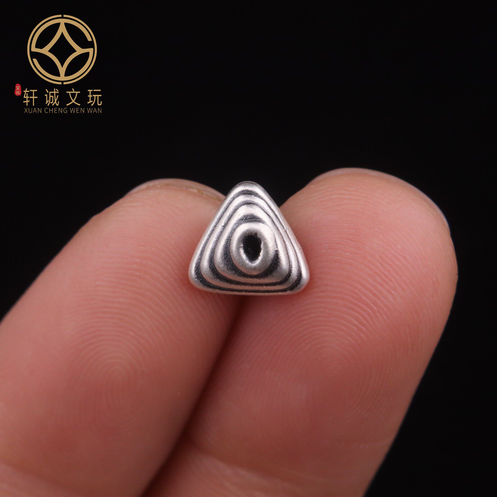 原创s999纯银三角随型桶珠配饰配件DIY文玩串珠手串饰品配珠