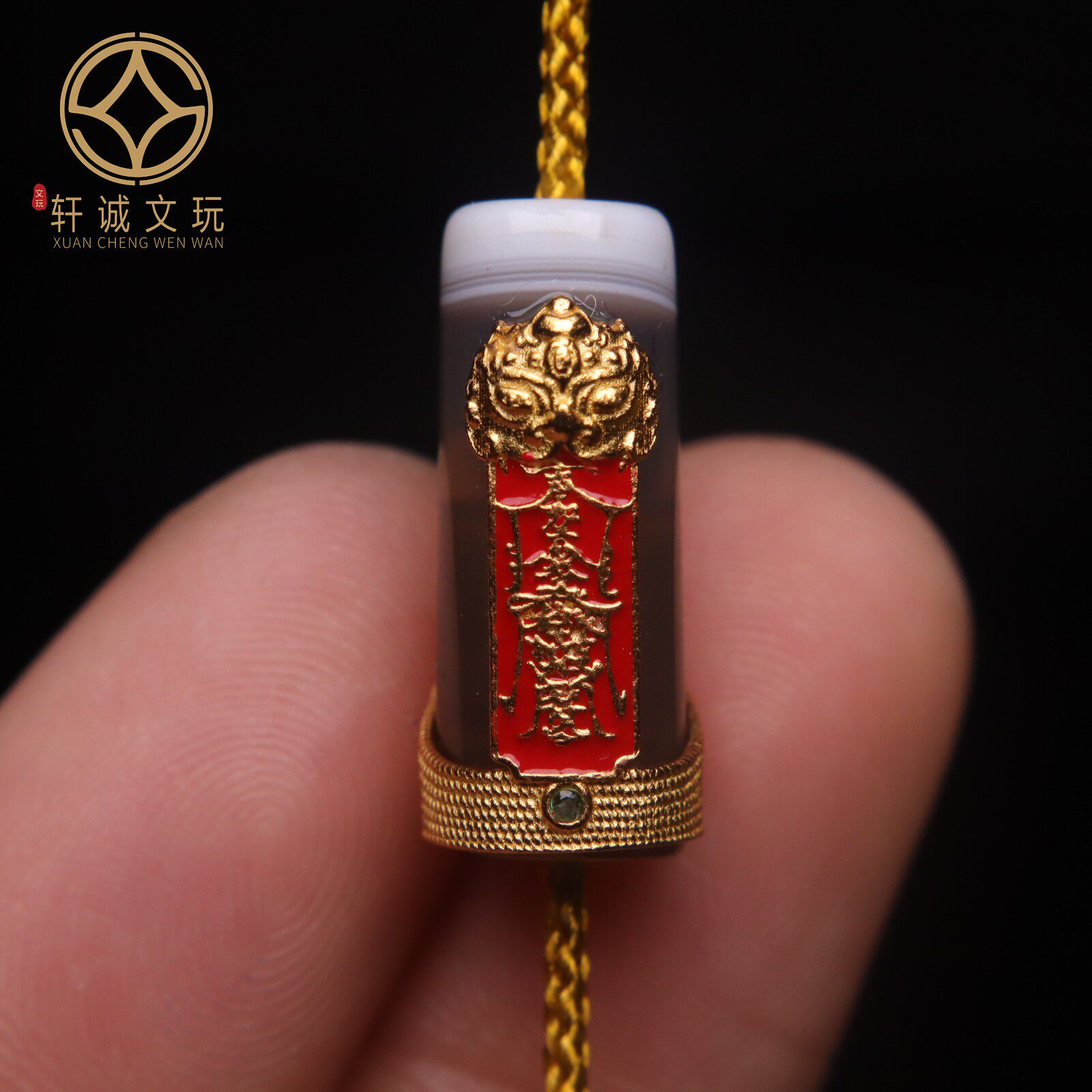 天然天珠玛瑙桶珠镶嵌化解符护身符手串手链配珠文玩DIY配饰配件