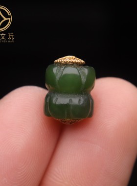 原创S925银镀金天然翡翠和田玉星月金刚菩提108长串配饰配件饰品