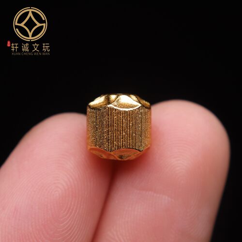 原创925银镀金拉丝桶珠腰珠隔珠串珠编绳diy文玩手串配饰配珠