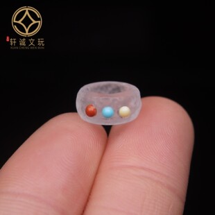 原创天然水晶镶嵌松石南红跑环隔珠散珠隔片DIY文玩配饰配件饰品
