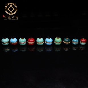 优化高瓷绿松石蓝绿网花老型汉堡珠桶珠蒙松散珠手串108diy配饰