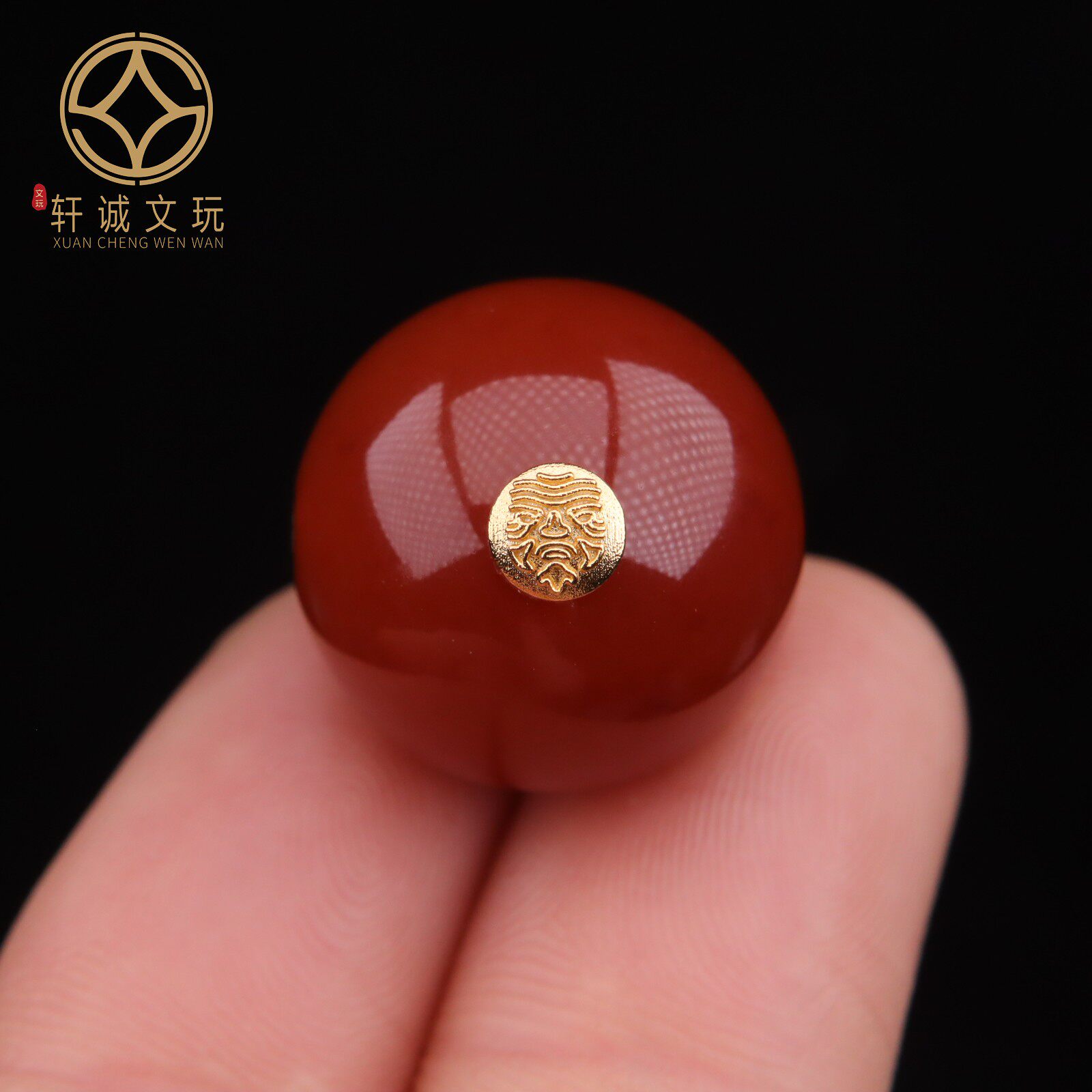 天然S925银镀金扎基拉姆南红玛瑙光珠散珠DIY手串配饰圆珠配件珠