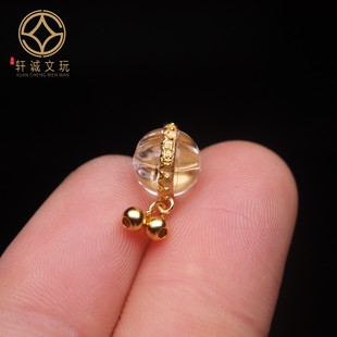 S925纯银镀金镶嵌白水晶瓜珠桶珠隔珠提溜配件桶珠diy手串链配珠