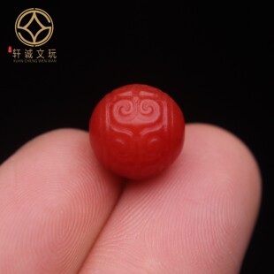 保真凉山满肉满色南红回纹玛瑙配珠散珠DIY配饰文玩新品 配件饰品