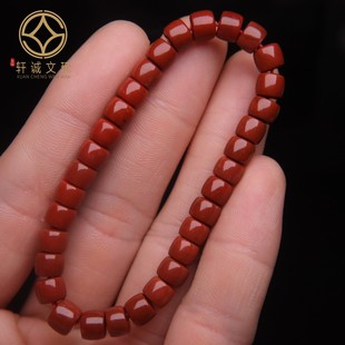 保真保山满肉满色南红玛瑙光珠老型直切散珠DIY手串手链配饰件