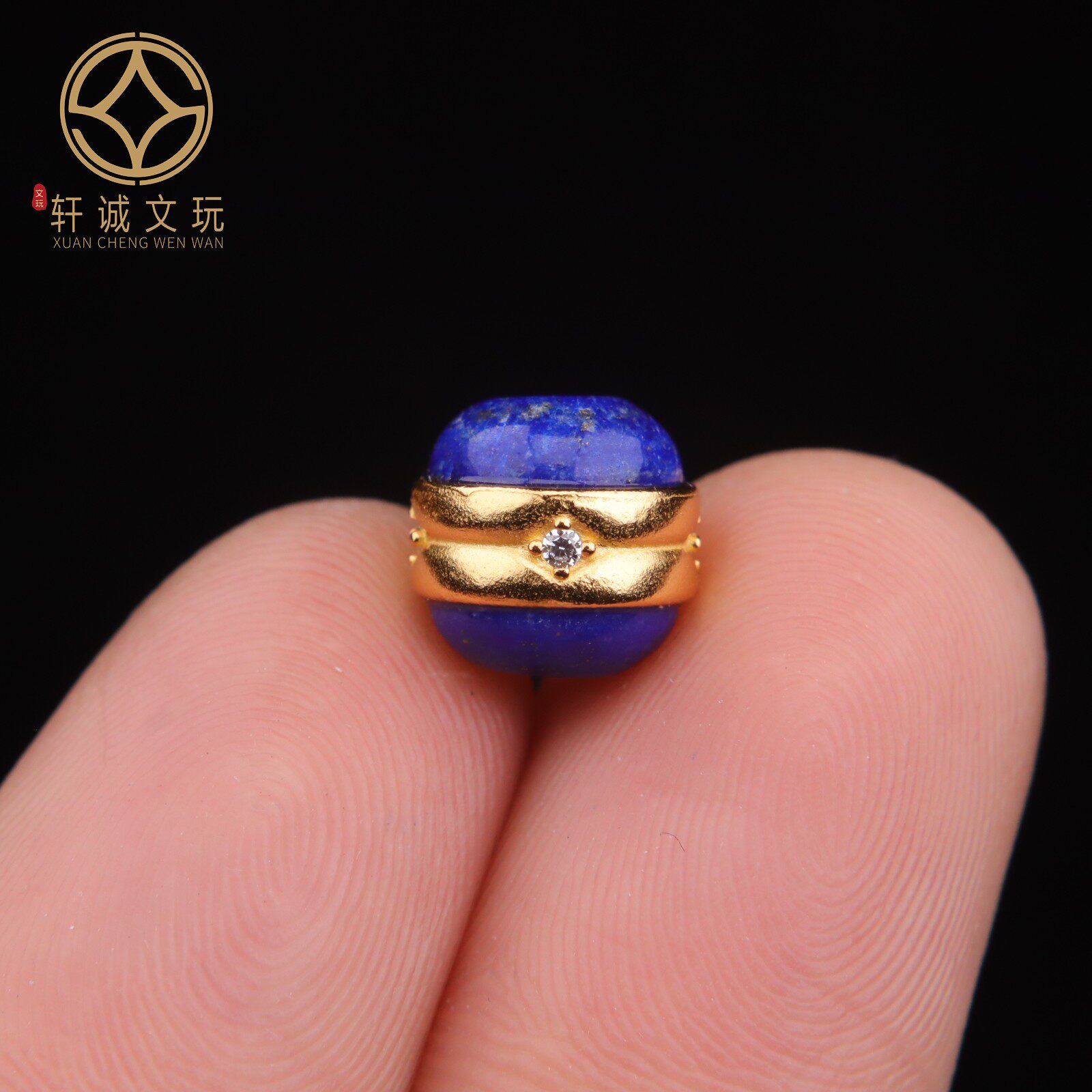 原创银镀金镶嵌天然青金石镶嵌玛瑙桶珠鼓珠隔珠diy配饰配珠配件