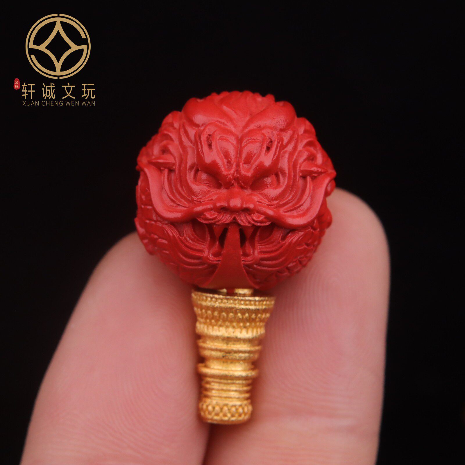 天然朱砂帝王砂古法金龙珠三通佛头圆珠散珠配珠隔珠手串配件配饰