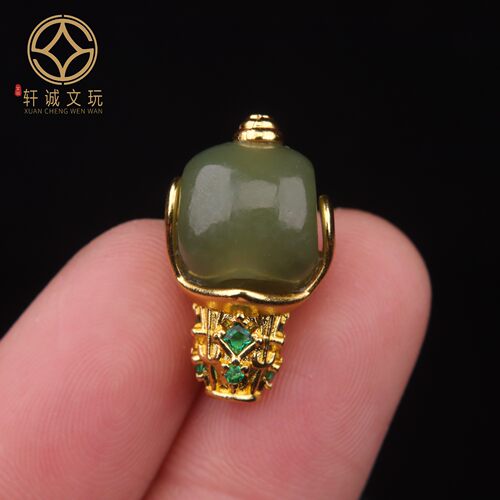 13MM碧玉三通精工奶嘴潜水艇三通佛头隔珠手串长串108diy配饰