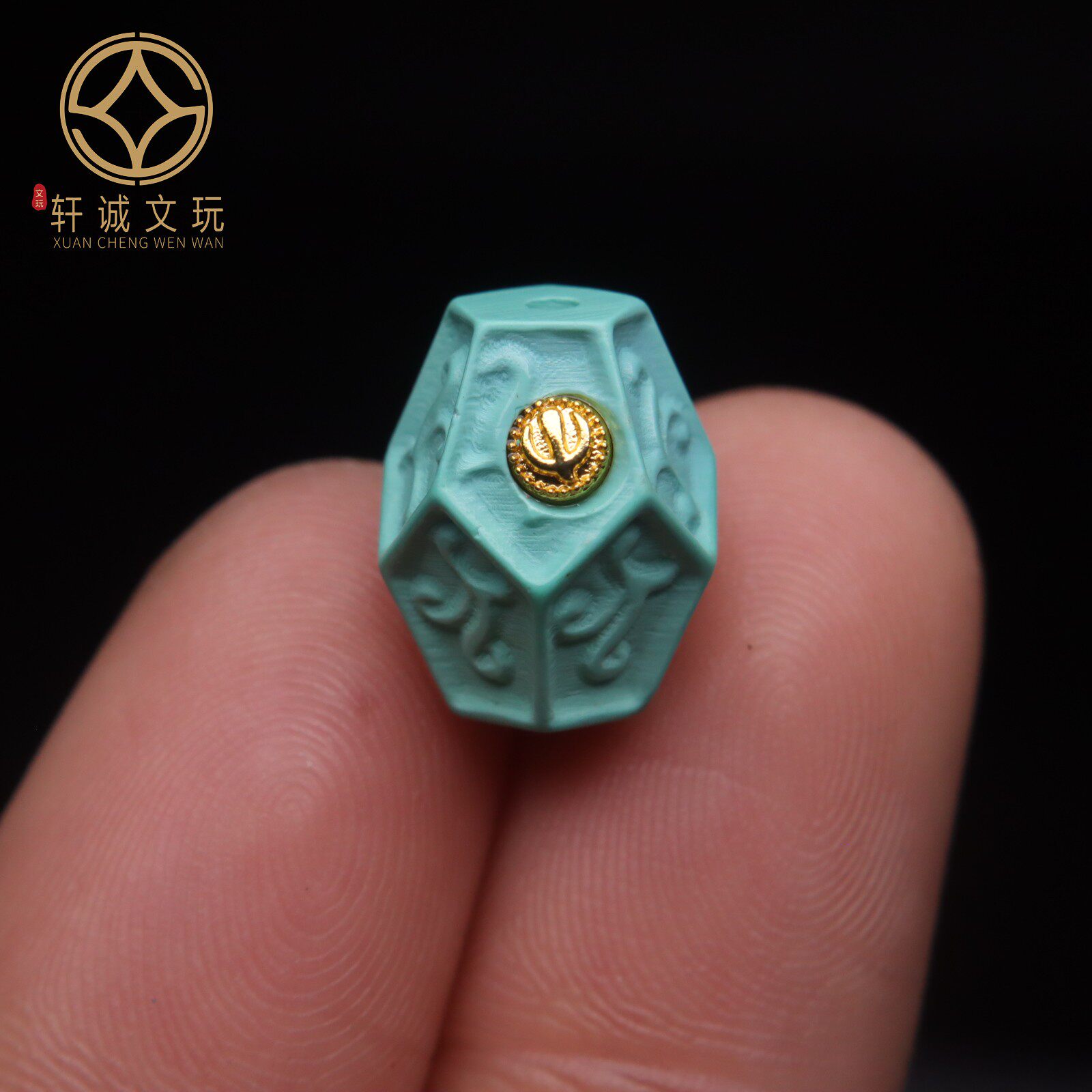 优化高瓷绿松石镶嵌古法金老型桶珠蒙松散珠手串手持108diy配饰