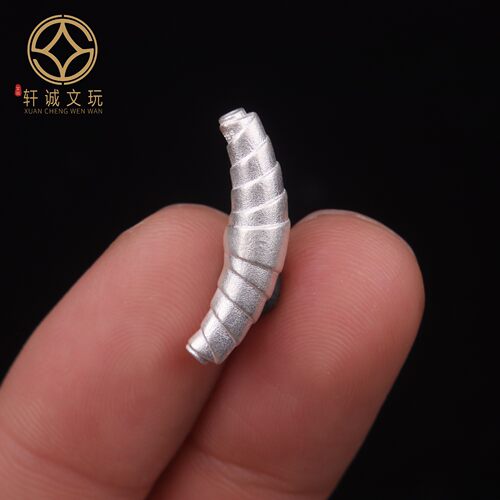 原创足银999蚕蛹桶珠顶腰珠隔珠菩提手串手工串珠编绳diy文玩配饰