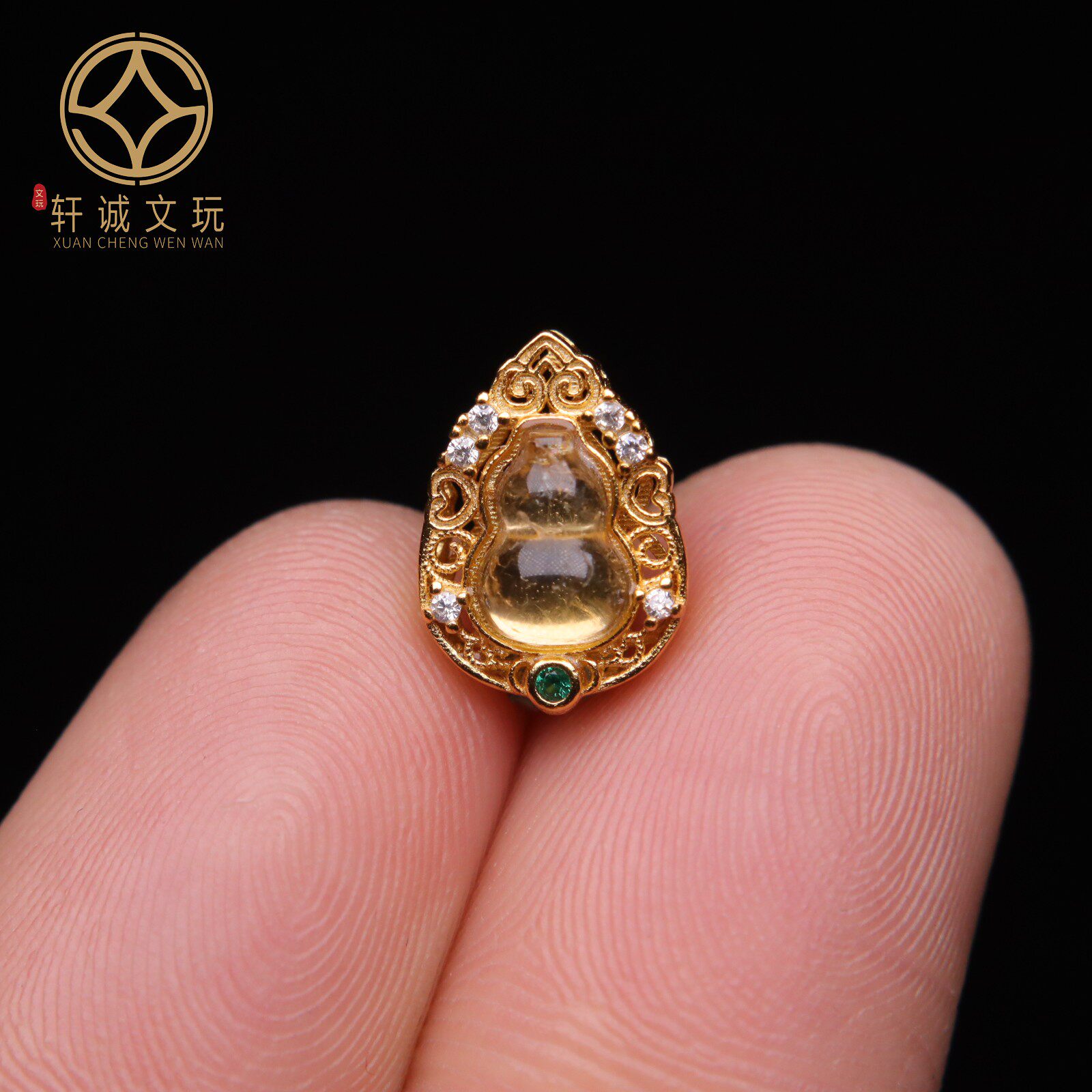 原创足银925银镀金镶嵌葫芦隔珠手串手链手工串珠diy文玩配饰配件