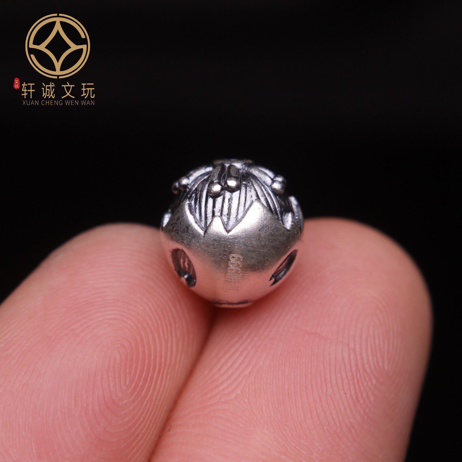 原创足银999莲花莲子腰珠隔珠菩提手串手工串珠编绳diy文玩配饰