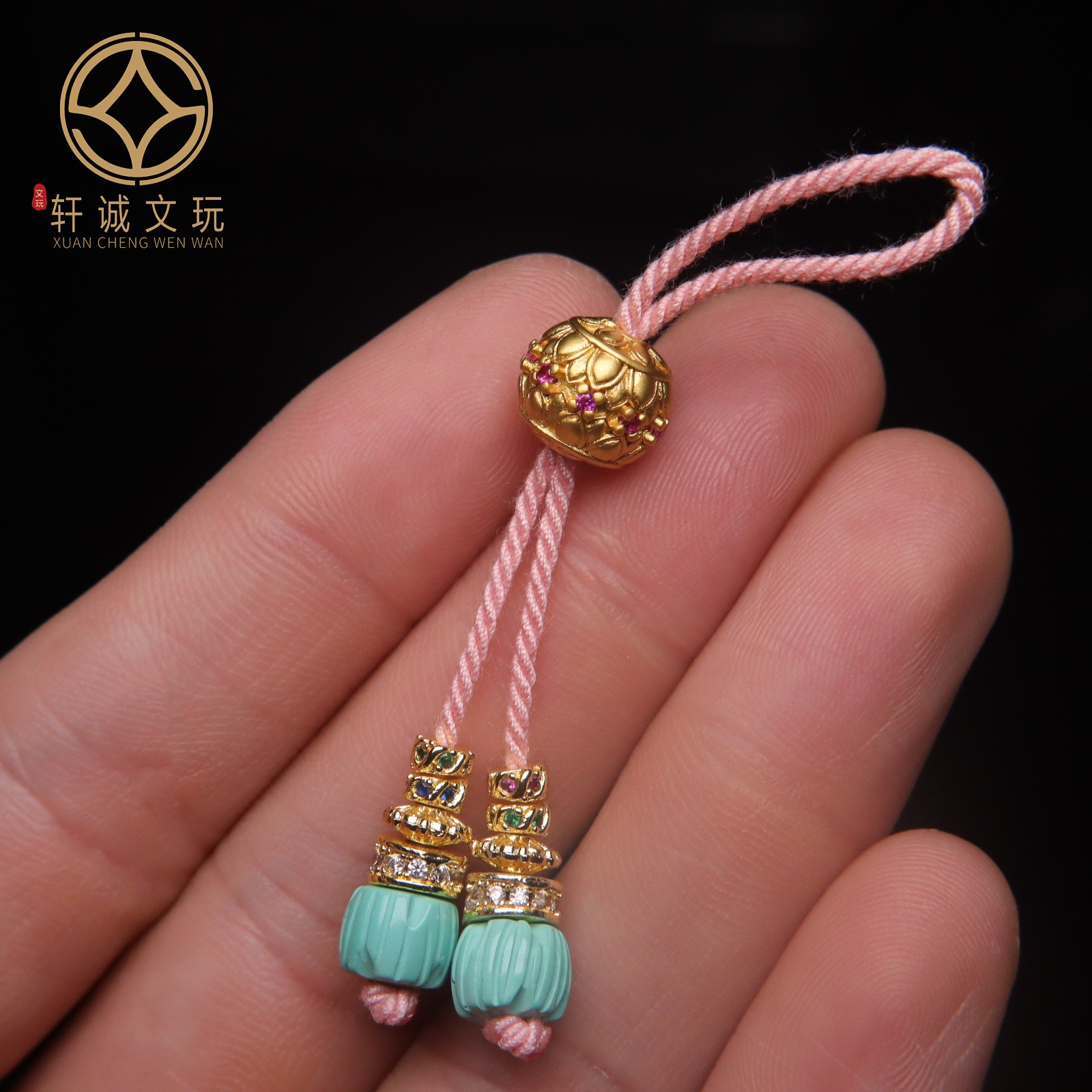 优化高瓷绿松石莲花百香籽平安扣蒙松手串手持菩提108长串diy套装