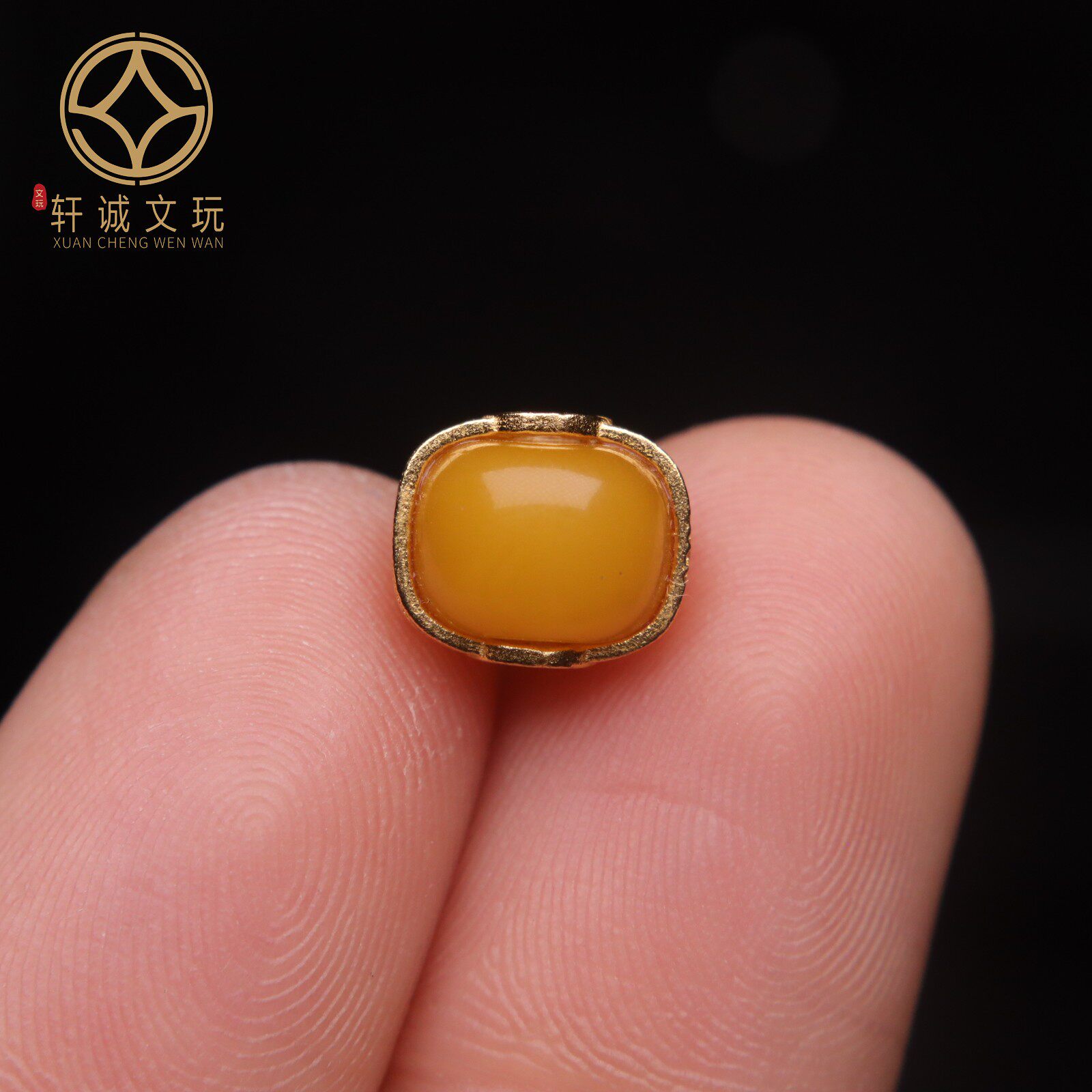 原创银镀金镶嵌天然琥珀蜜蜡回纹桶珠散珠手串diy文玩隔配件配饰