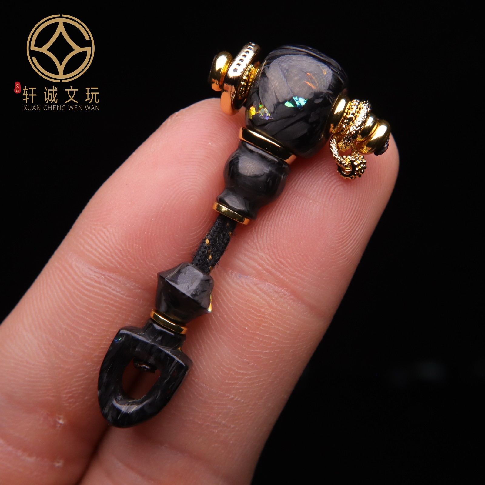 天然碳纤维古法金三通套装组合佛头金刚菩提108长串配珠配饰配件