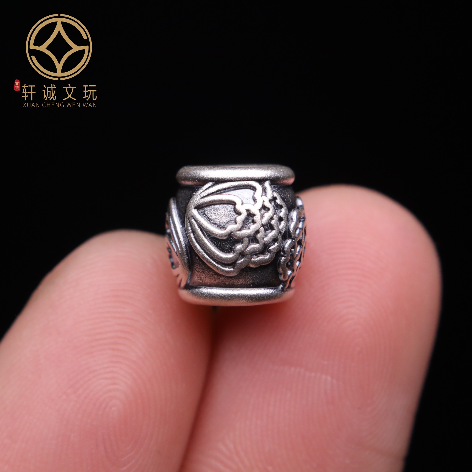 原创足银999莲花桶珠顶腰珠隔珠菩提手串手工串珠编绳diy文玩配饰
