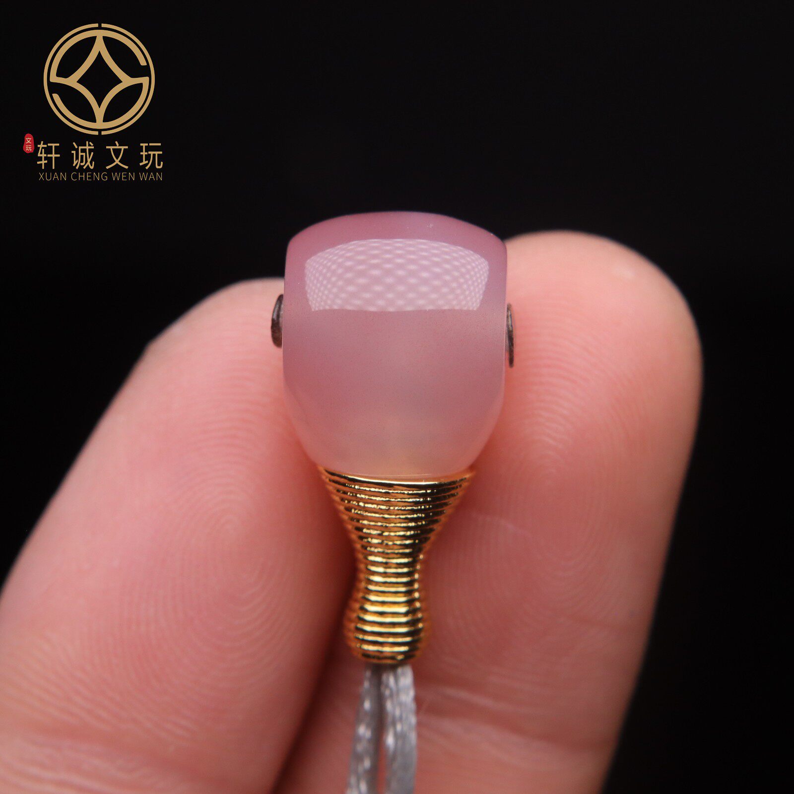 天然粉玛瑙古法金三通套装组合佛头金刚菩提108长串配饰手串配件