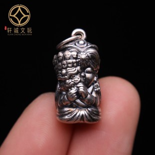 999足银纯银扎基拉姆吊坠侧挂配件菩提手串银饰配饰牌子饰品挂件