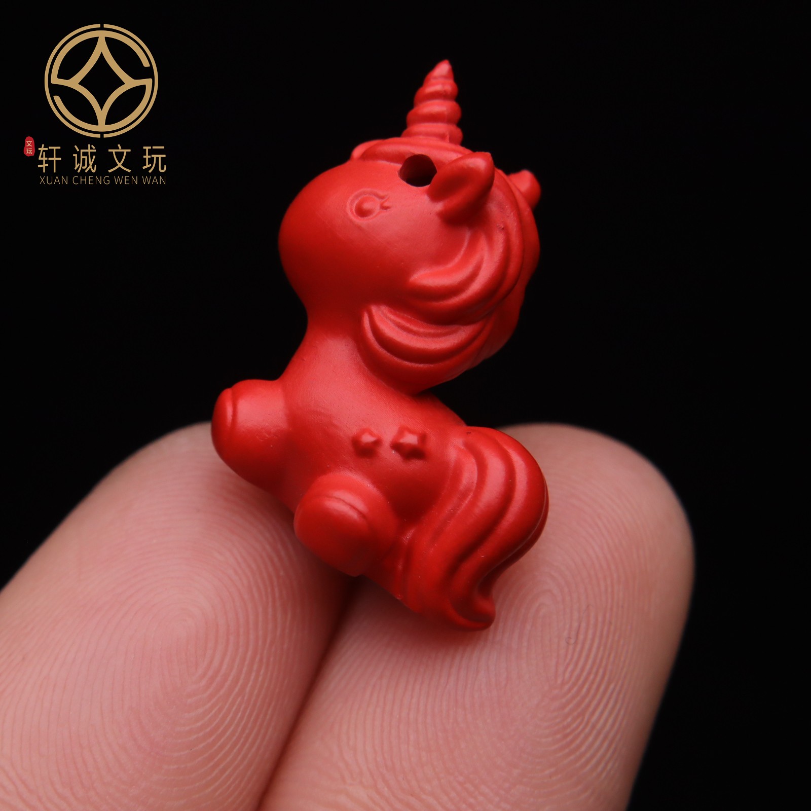 天然马年朱砂独角兽马吊坠背云手串长串diy文玩配饰配珠配件牌子