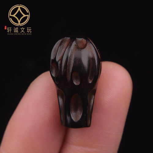 原创天然百香籽沉香木紫檀木方型三通佛头手串散珠DIY文玩配饰件