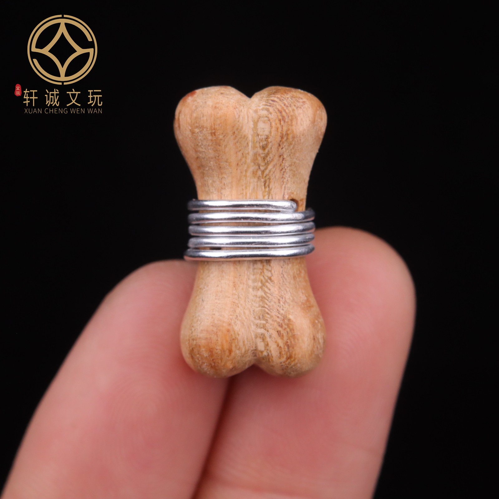 天然沉香木合金镶嵌骨头隔珠散珠背云吊坠挂件DIY文玩配饰配件