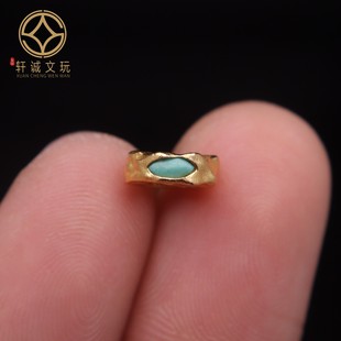 原创足银925银镀金松石法眼跑环隔片隔珠手串手链diy文玩配珠配饰