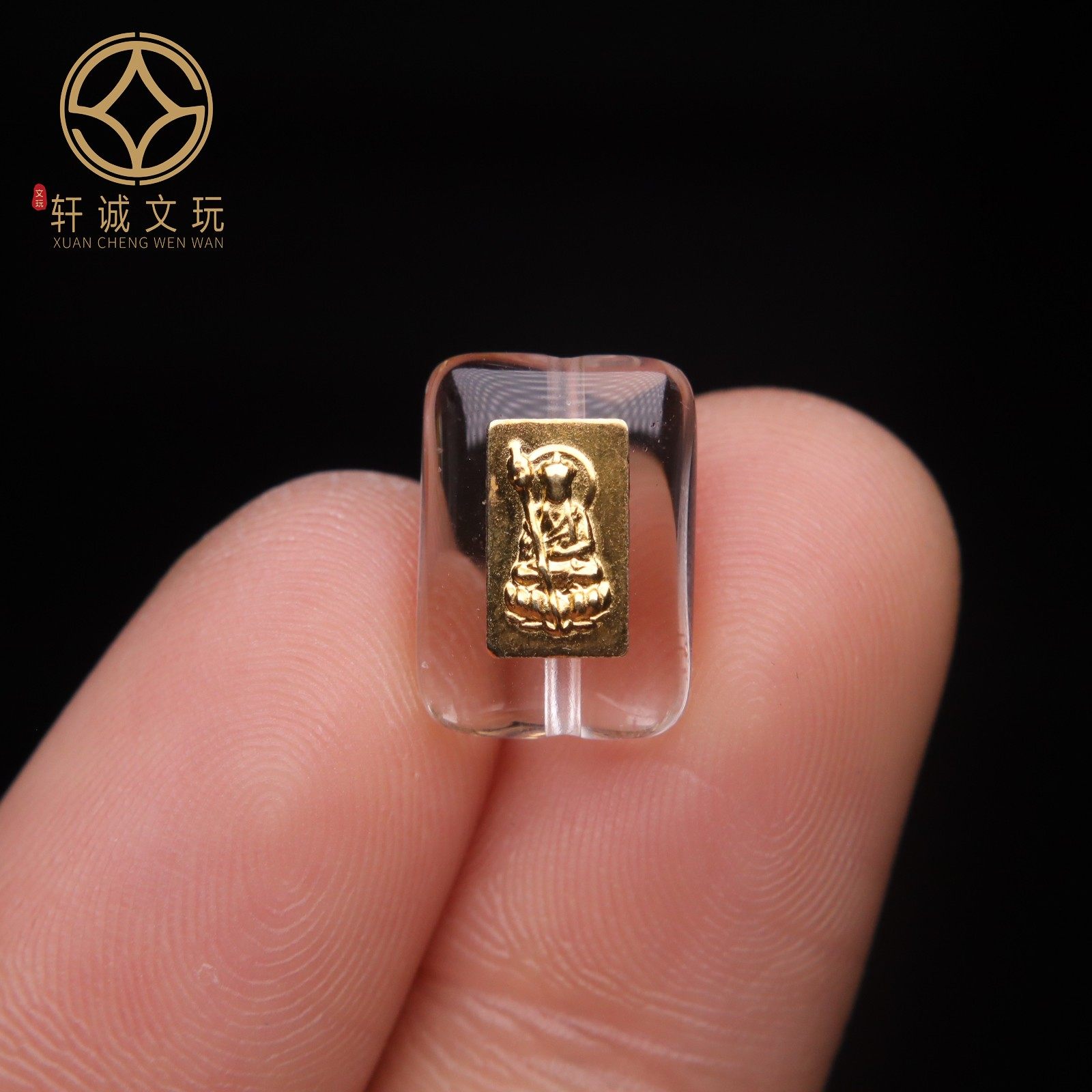 S925纯银镀金镶嵌白水晶地藏王菩萨桶珠隔珠大日如来配件配珠桶珠