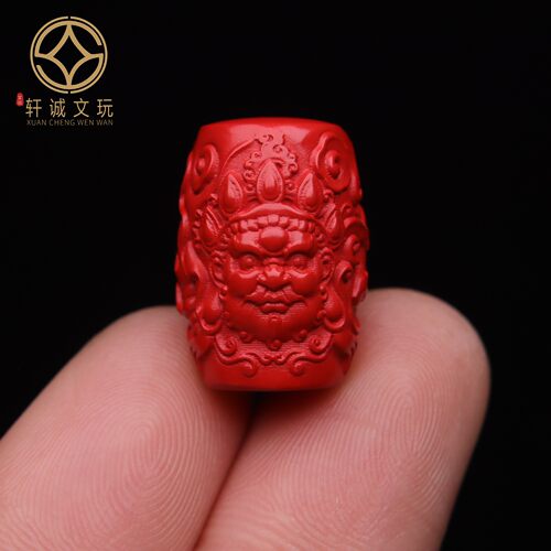 天然正品朱砂红砂黄财神桶珠顶腰珠隔珠背云金刚菩提手串文玩配饰
