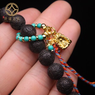 天然优化蒙松松石镶嵌古法金无相佛跑环卡子隔片隔圈手串配饰配件