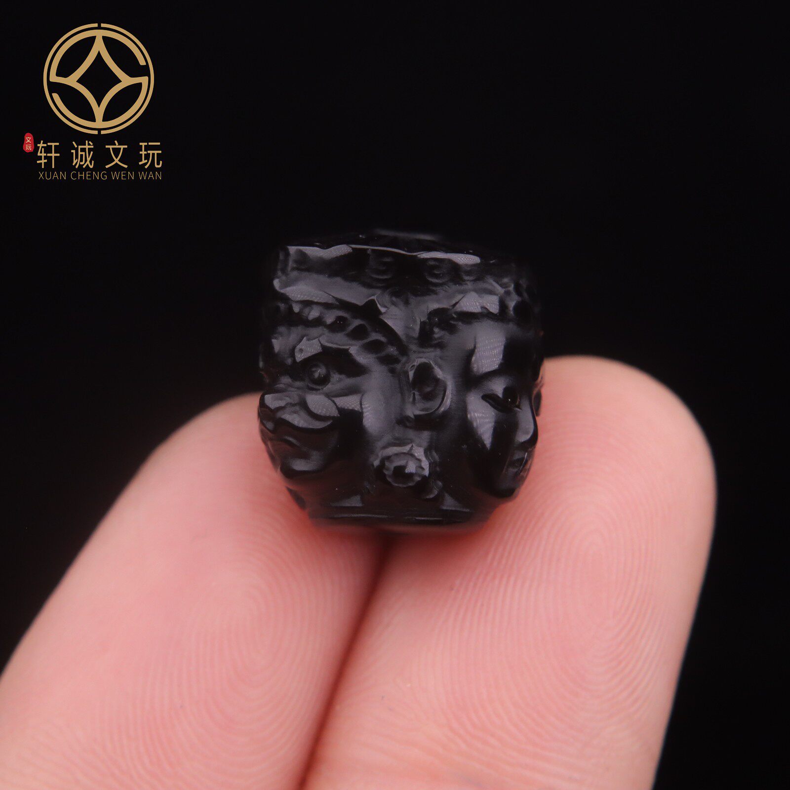 天然黑玛瑙大黑天黄财神度母桶珠算盘珠散珠DIY配饰手链手串配件