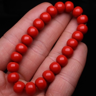 原矿天然朱砂老型桶珠帝王砂手链手串项链转运珠圆珠首饰男手串