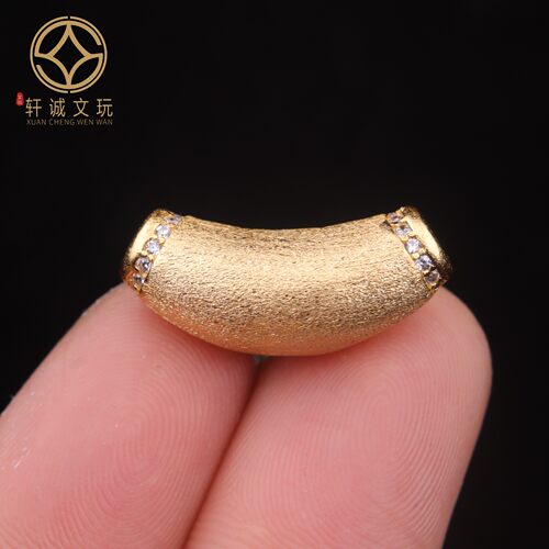 原创足银925镀金三角弯管碧玉金刚手串长串diy配饰配件配珠桶珠