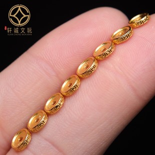 原创纯银925镀金回纹隔片垫片隔珠长串手工串珠diy文玩手串配饰